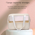 Tas Makeup Clear PVC Dengan Pegangan Zipper Portabel